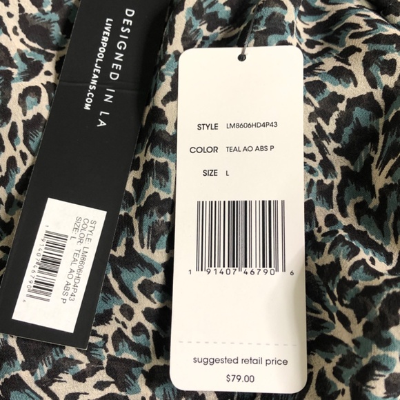 LIVERPOOL Los Angles PrintLong Sleeve Button Front Shirt Size Large - Picture 7 of 13